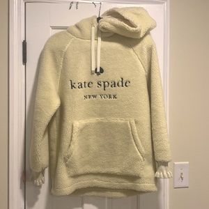 Cream Kate Spade hoodie with black lettering